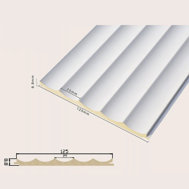 125 Solide verzonken wandpaneel met 5 rasters